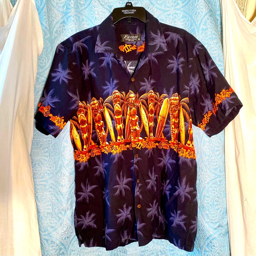 🌟 Favant Hawaiian Tiki Print Shirt